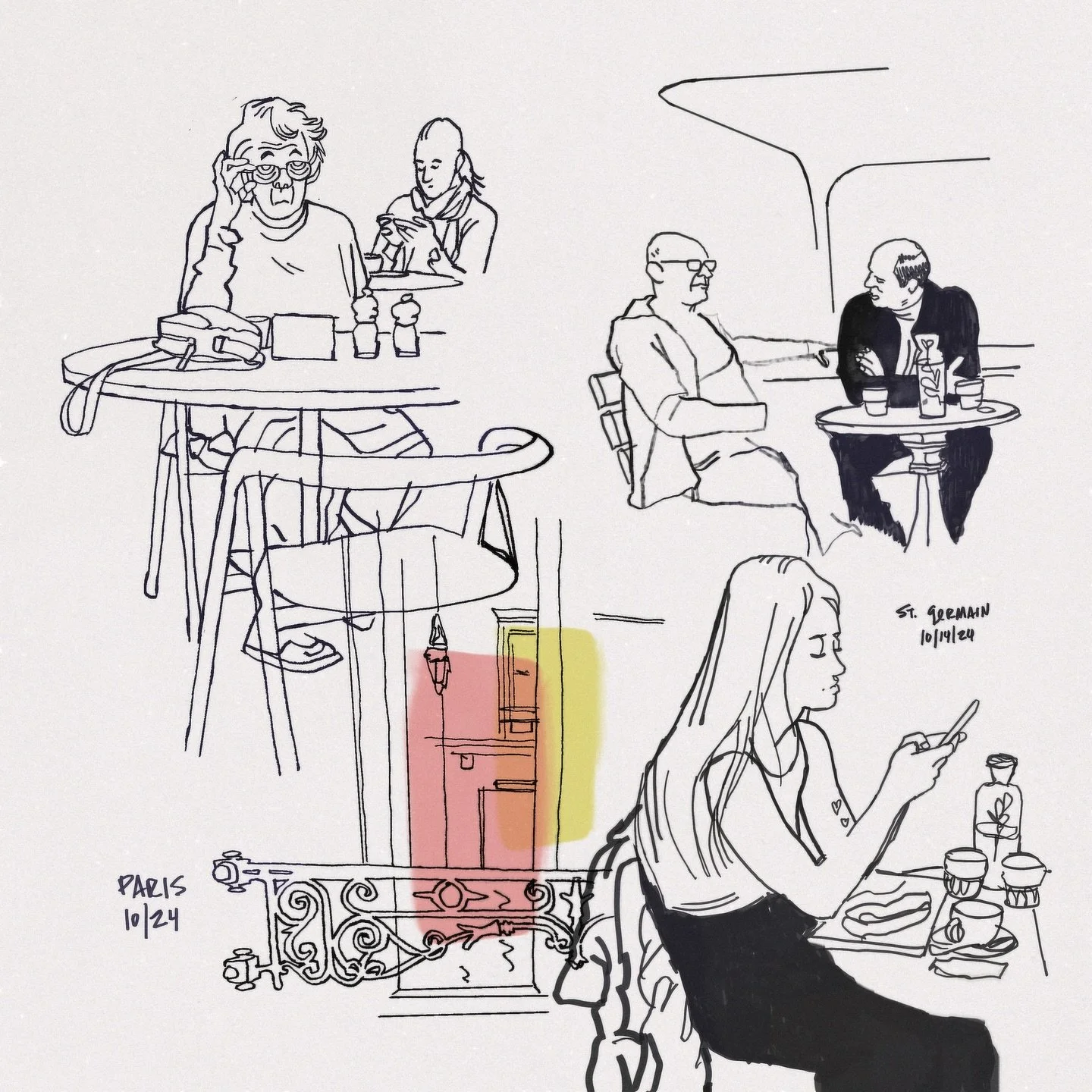 Views of a Latourist in Paris. 2024 Part 1. 

Comics &amp; more at the link in bio. 

#sketchbook #lifedrawing #Paris #travel