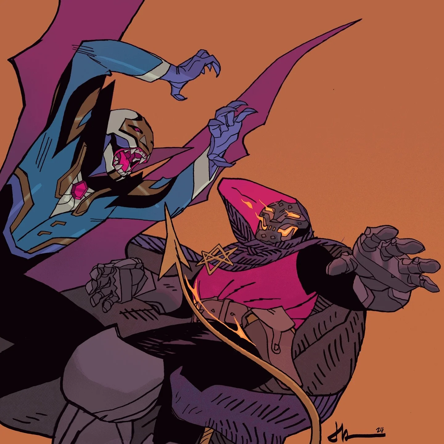 DR. DAMNED vs. THE DRACULOID &mdash; these spooky super dudes will square off in one of my comics soon. Well, sorta. 

For comics &amp; more visit the link in bio. 

#comics #halloween #cartoonist #superhero #horror #mfdoom