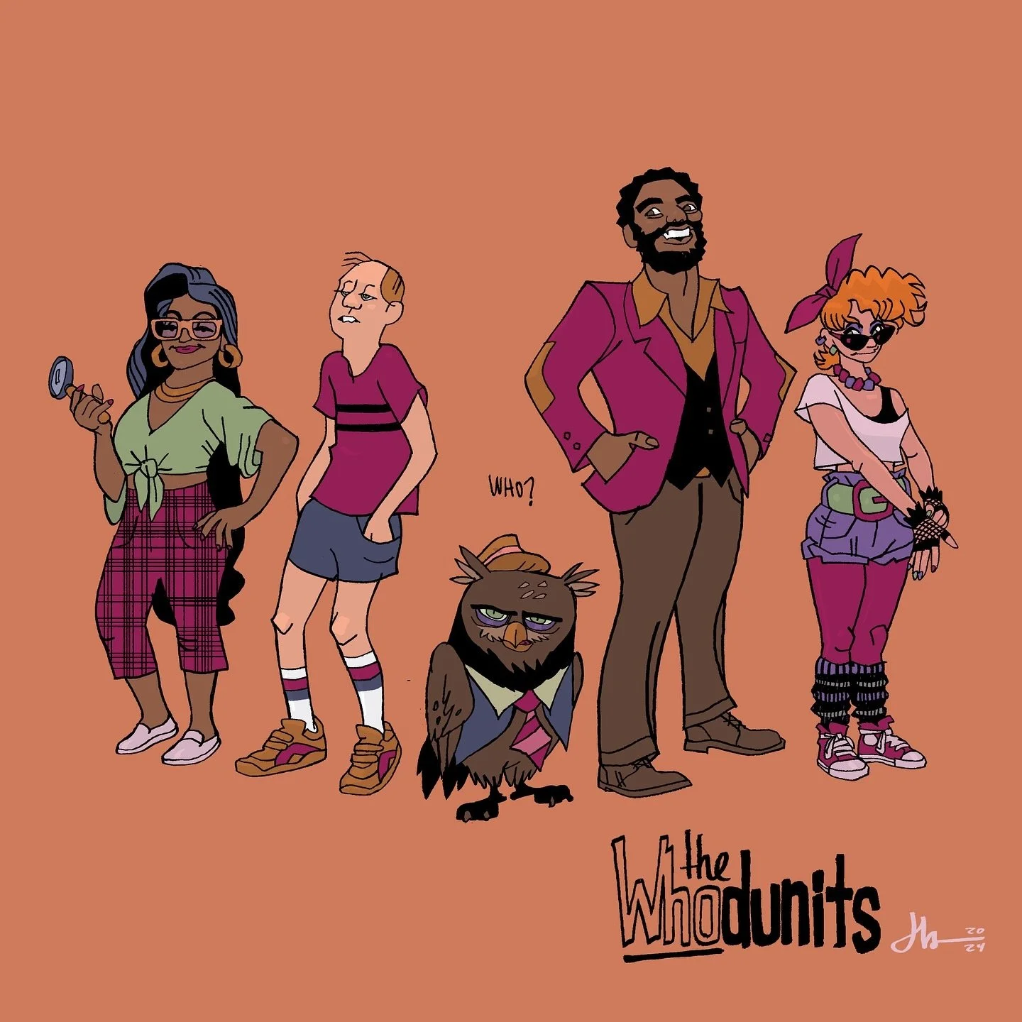 The WHODUNITS that&rsquo;s hoo. &mdash; Character designs for a future thing. For comics &amp; more join my NEWSLETTER at the link in bio. 

#comics #cartoonist #comicbooks #animation #scoobydoo
