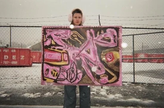 Liv Sohr&rsquo;s &ldquo;Swan Lake Study III&rdquo; - Observations while sitting by the lake in Richmond. Acrylic and oil stick on canvas. Size: 3x4 ft. Available in the shop only! @livsohr is rad 💘 
visit us at 2041 Coral St, Philly - inside @forinc