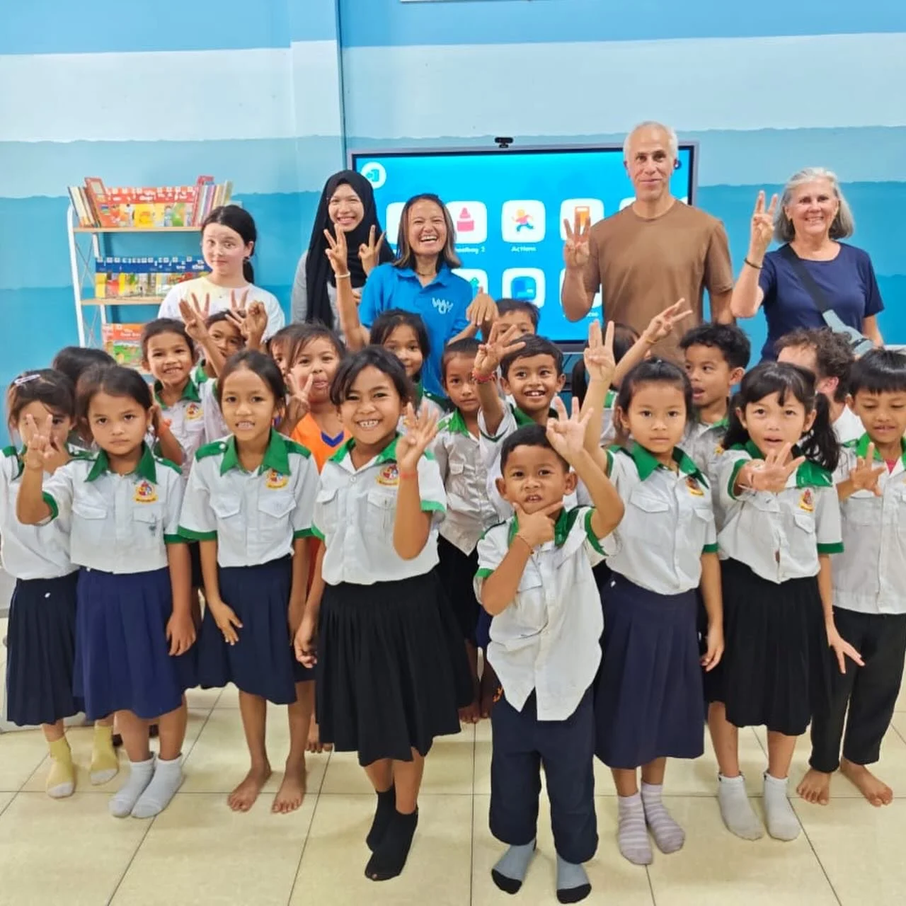 Welcoming our cool cat Language Lab partners, Mateo &amp; Jake, from Studycat to Kampong Chhnang this Lunar New Year. 🧧✨

As a leading e-learning language platform, Studycat strengthens WAH&rsquo;s Language Lab in the largest primary school in Kampo