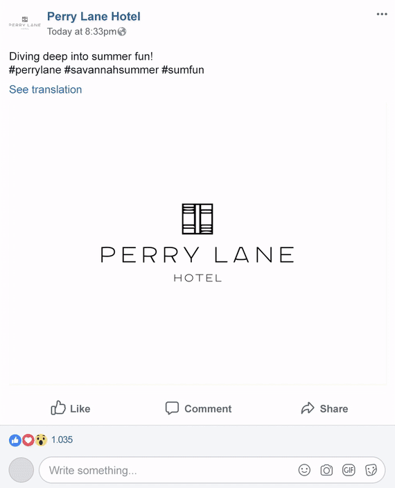  Facebook post of short looping video 