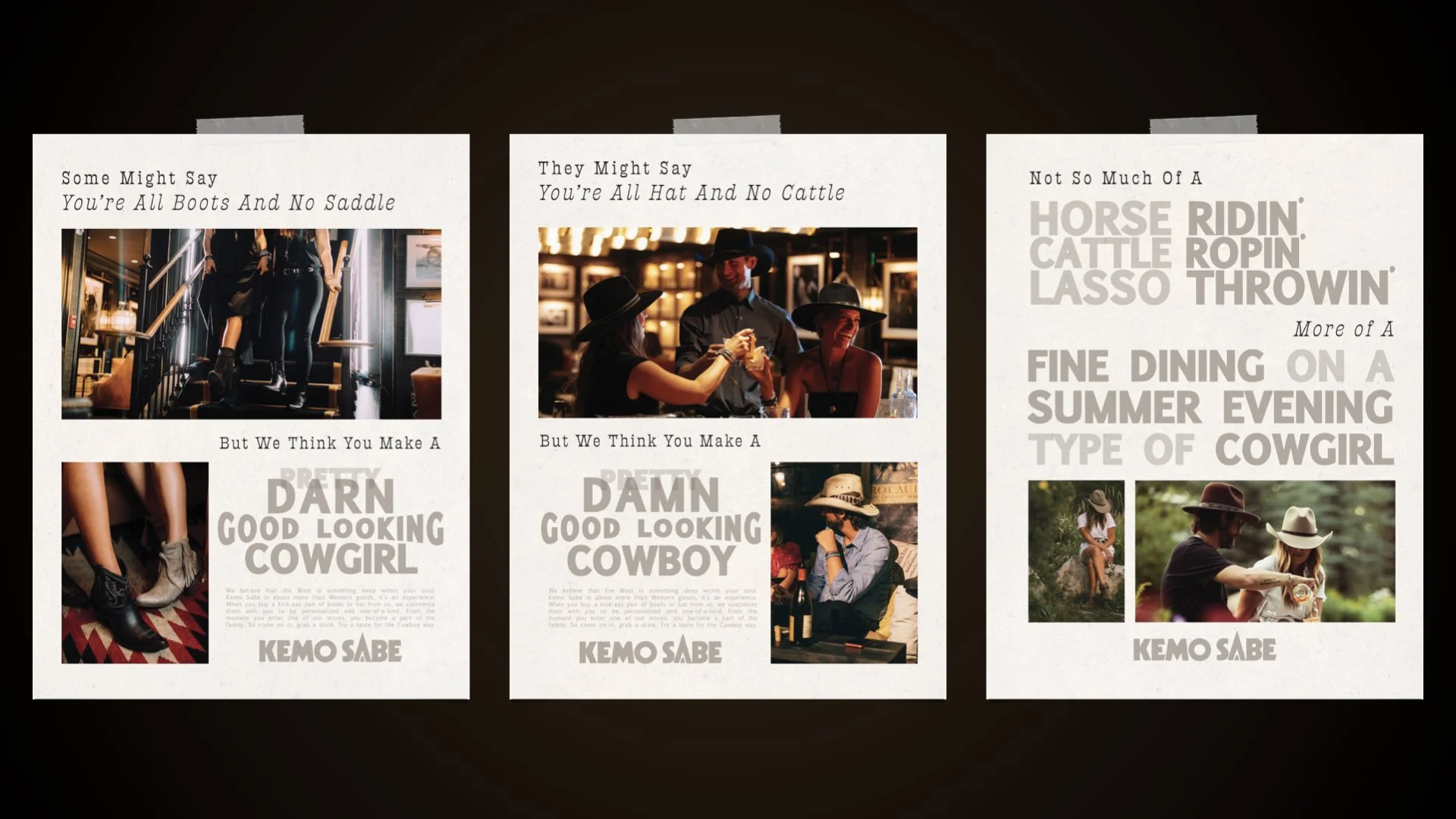  Three ads from the campaign side by side 