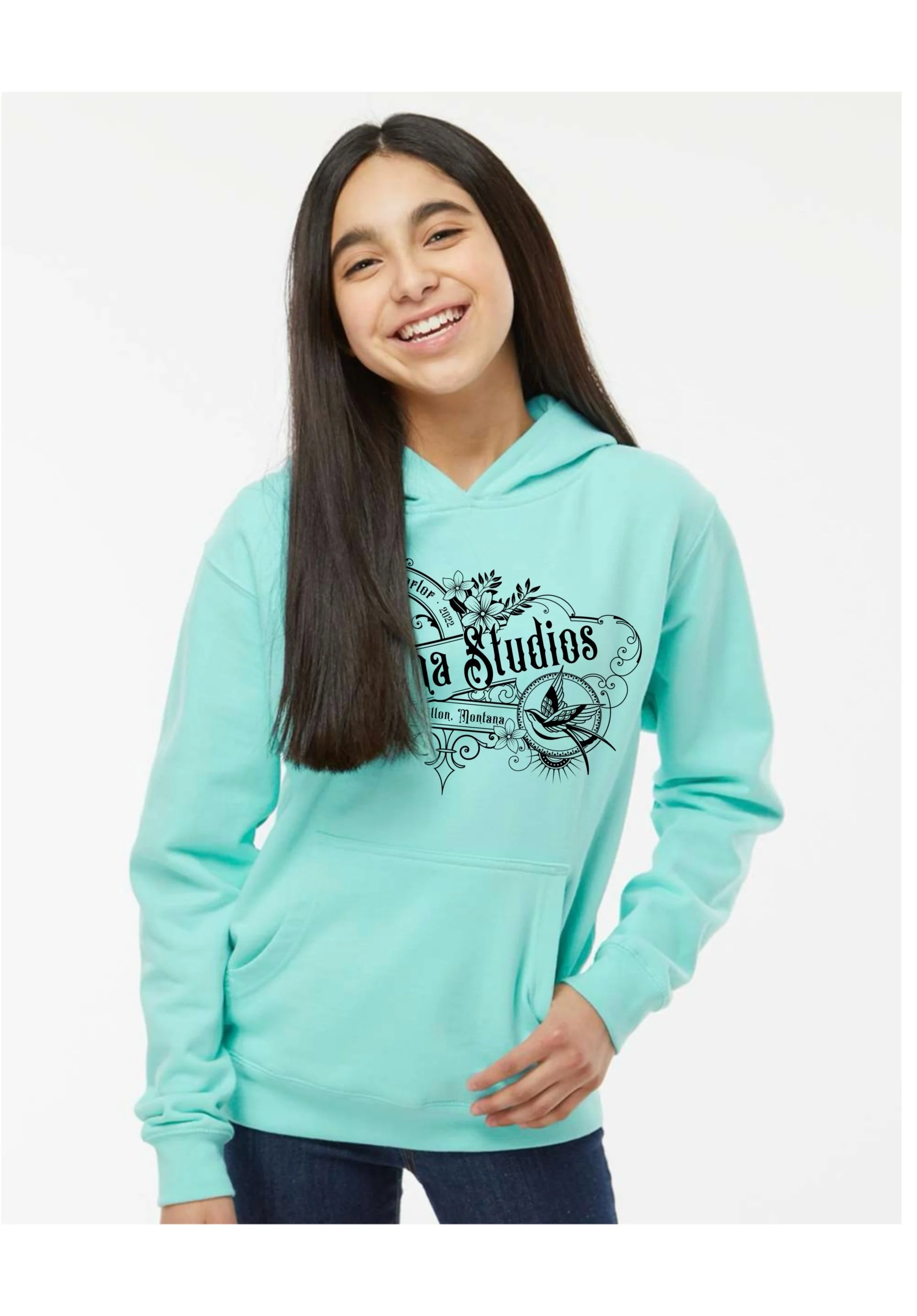 Lacuna Studios Youth Script Hoodie - Teal