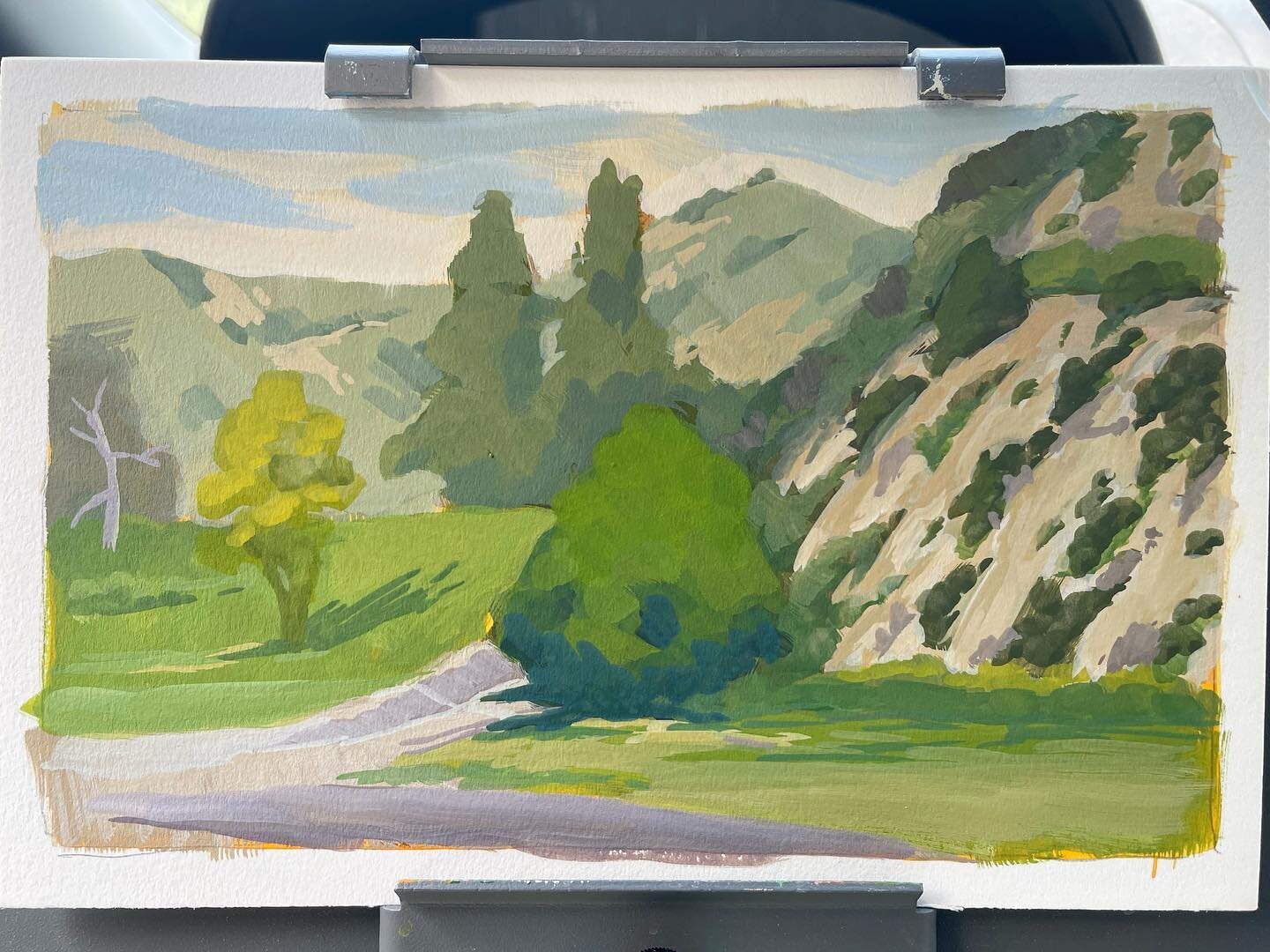 #pleinairpril day 11 Up in the hills #pleinair #painting #pleinairpainting #gouache #burbank #painterofaight