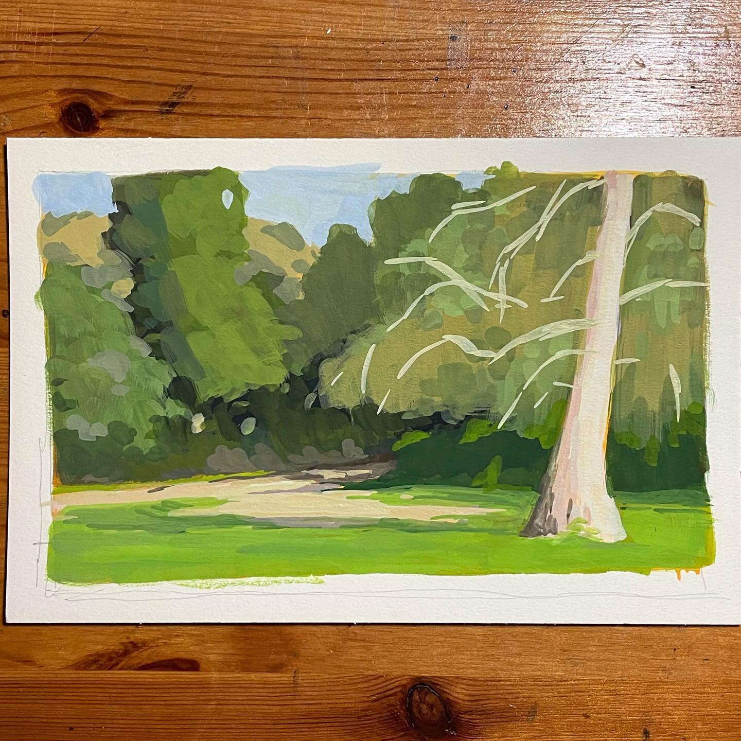 #pleinairpril day 17 from forrest lawn. #hiking #pleinair #painting #pleinairpainting #gouache #painterofaight