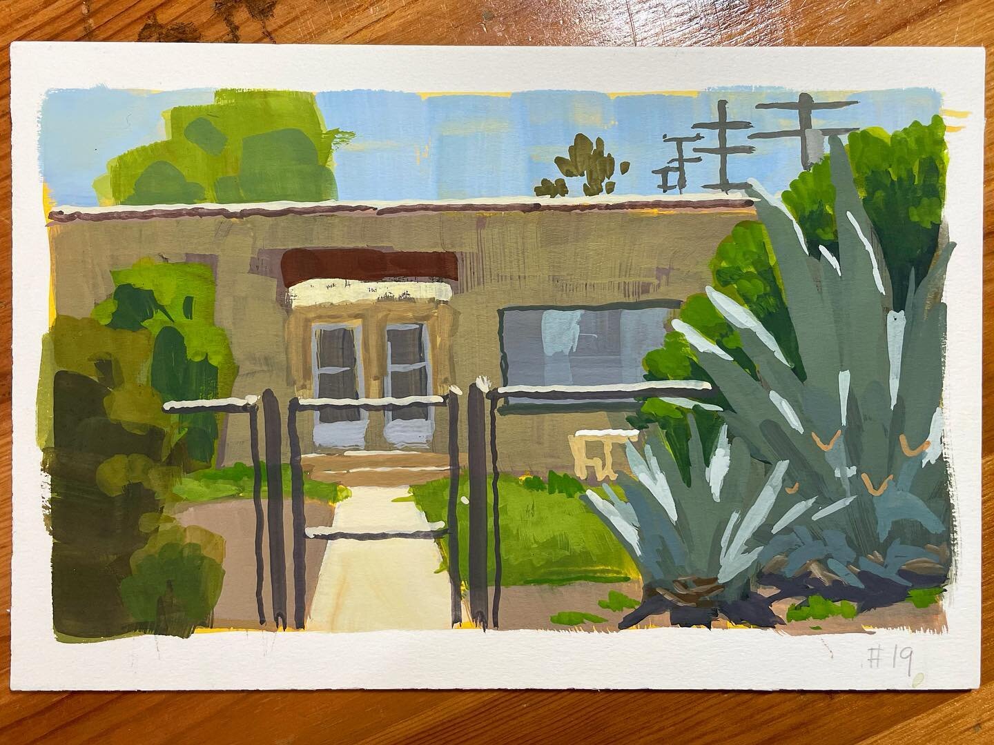 #pleinairpril day 19 another one from the car before work. #pleinair #painting #pleinairpainting  #gouache #painterofaight