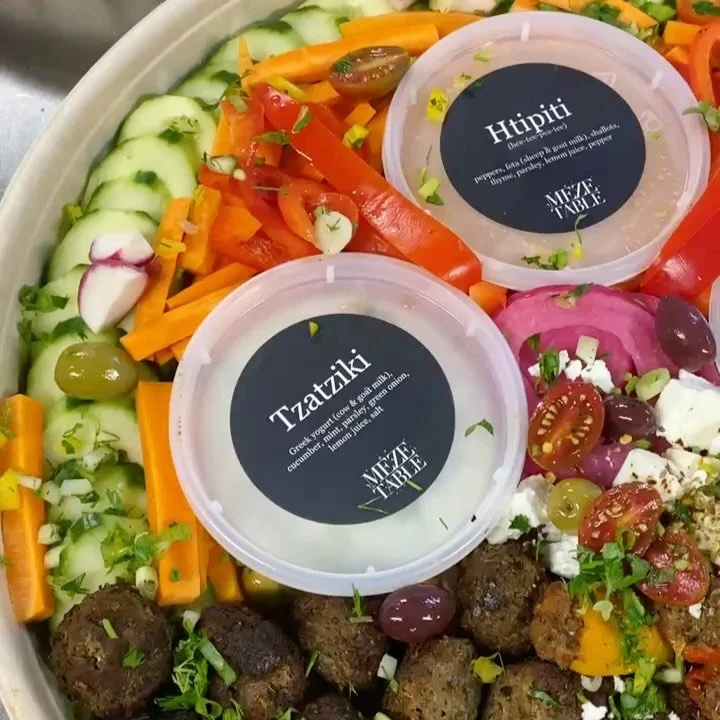 It&rsquo;s Been A While Since We Posted Pictures Of Our Normal Delivery/Pickup Offerings&hellip;.

We Love The Markets And Events We Do, But Sometimes You Wanna Eat Like A Greek On Your Sofa With The TV On. 

The Classic Meze &amp; Our Five Dip Board