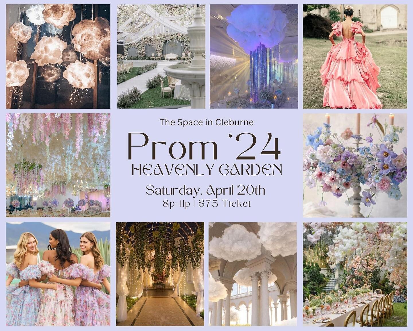 Prom is just around thee corner! We have had so much fun starting to put together this theme and decor. What an absolute dream!! 

The last of the tickets are available so now is a good time to grab them before they are gone! 

https://www.thespacein