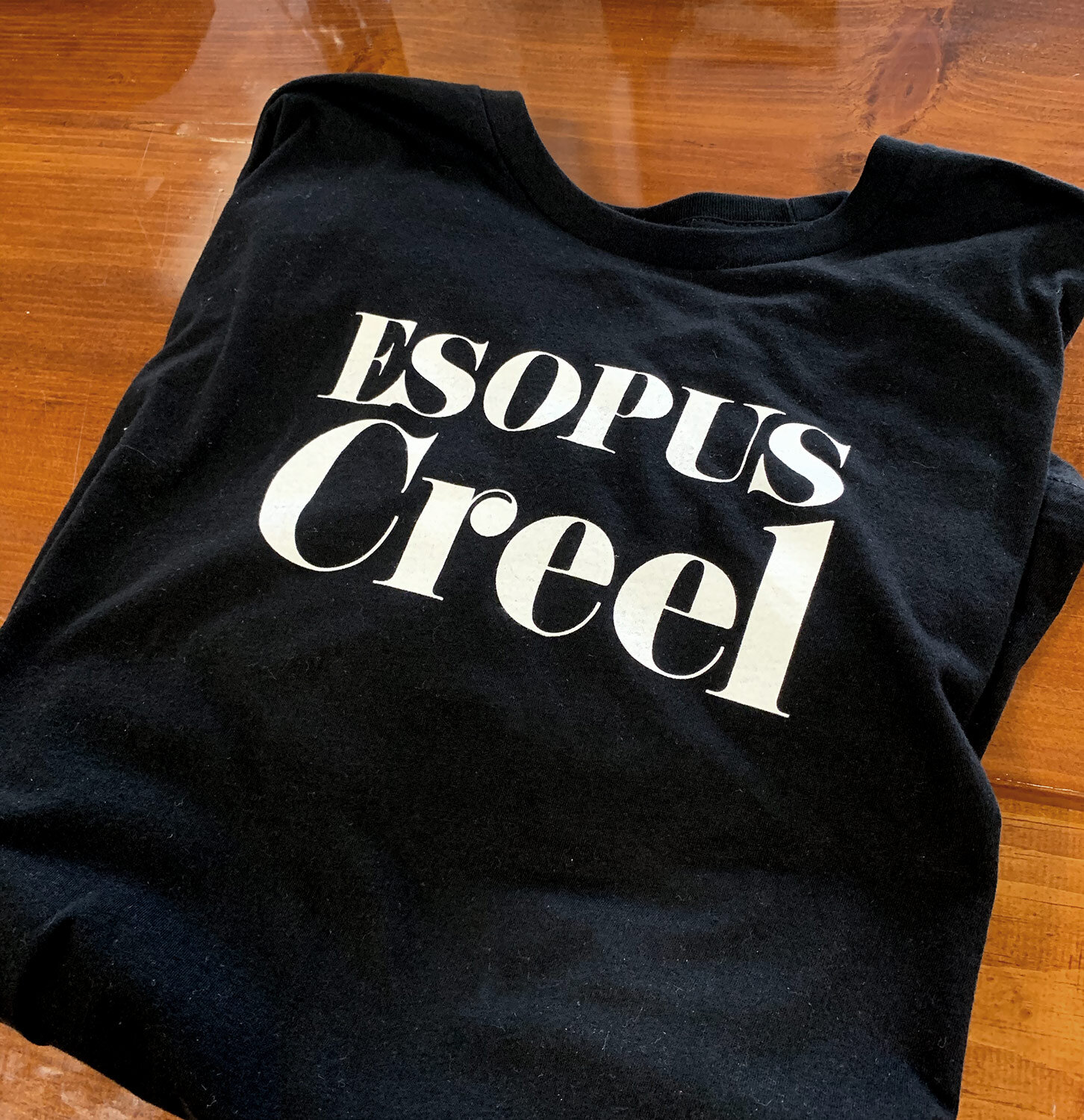 Esopus Creel Logo T-Shirt | White on Black