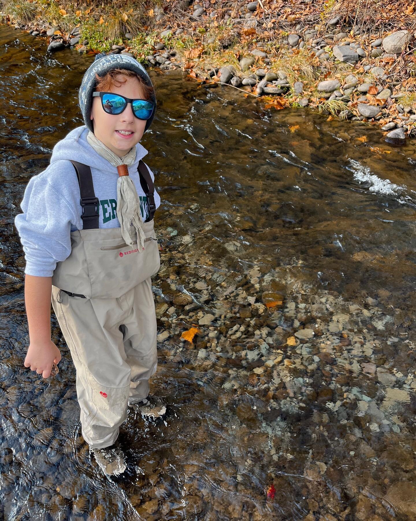 Last weekend the little man and I joined members of @catskillmountainstu on a redd survey of the Esopus. @troutunlimited is using an app to aggregate survey data nationwide. It&rsquo;s simple, but pretty darn cool. The group spread out far and wide i