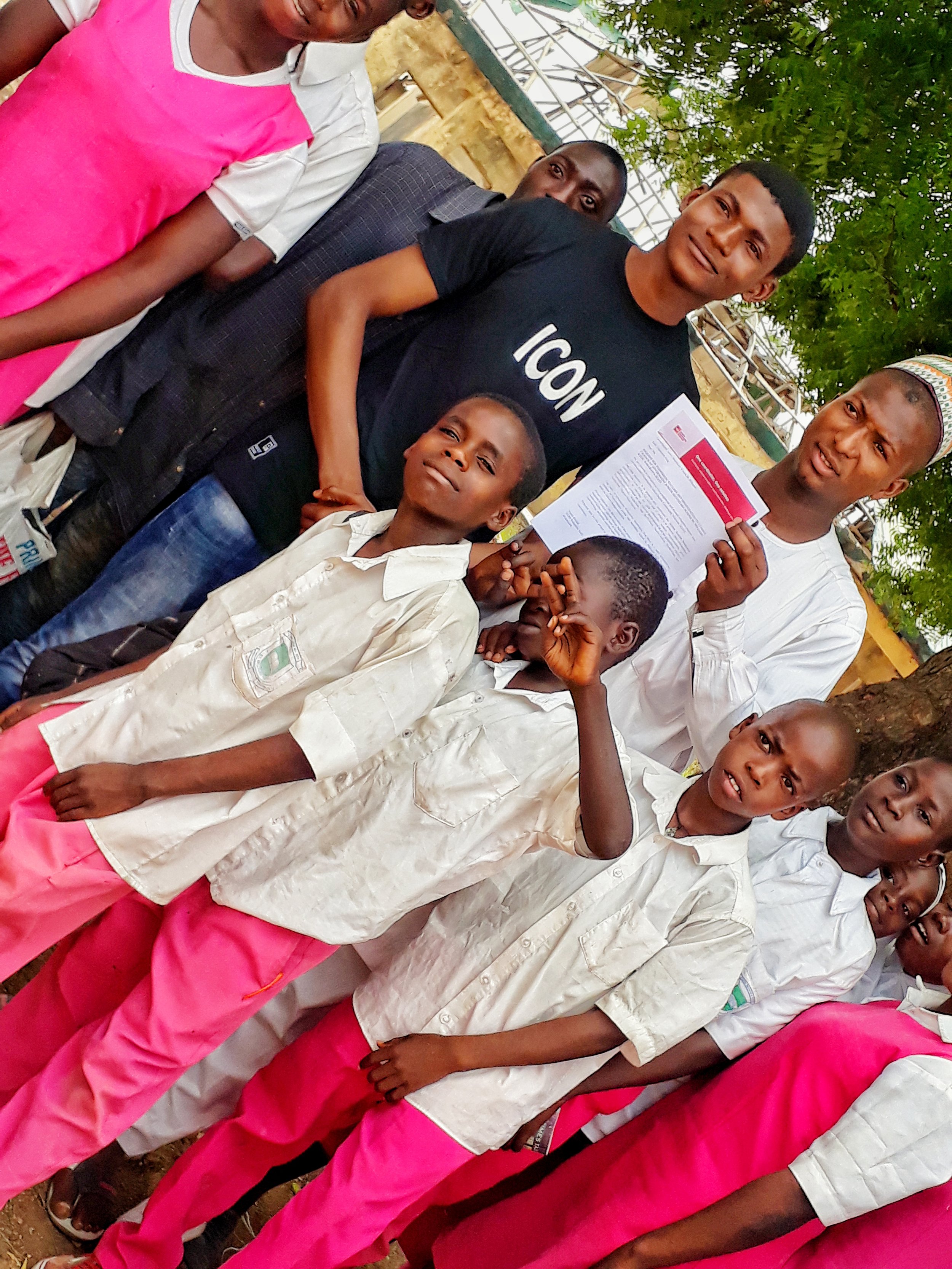 School Children in Keffi, Nasarawa State pose for a Picture after a sensitization exercise.