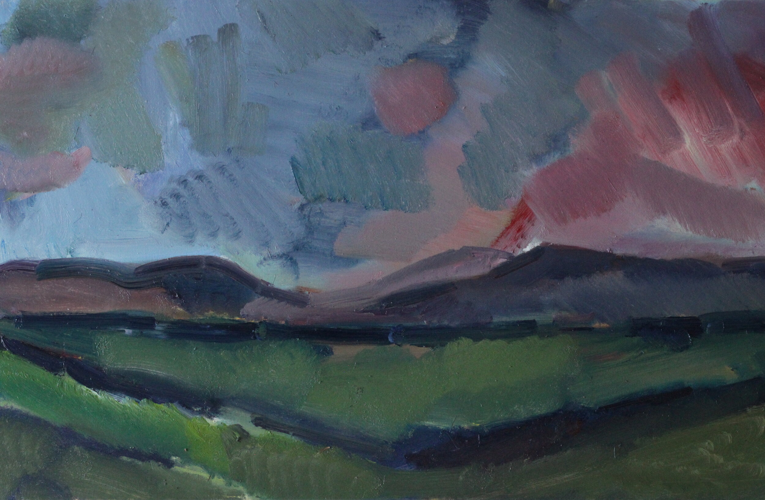 2.Mount Caburn and Firle Beacon from Ditching Beacon, Oil on Canvas, 60 x 100cm.JPG
