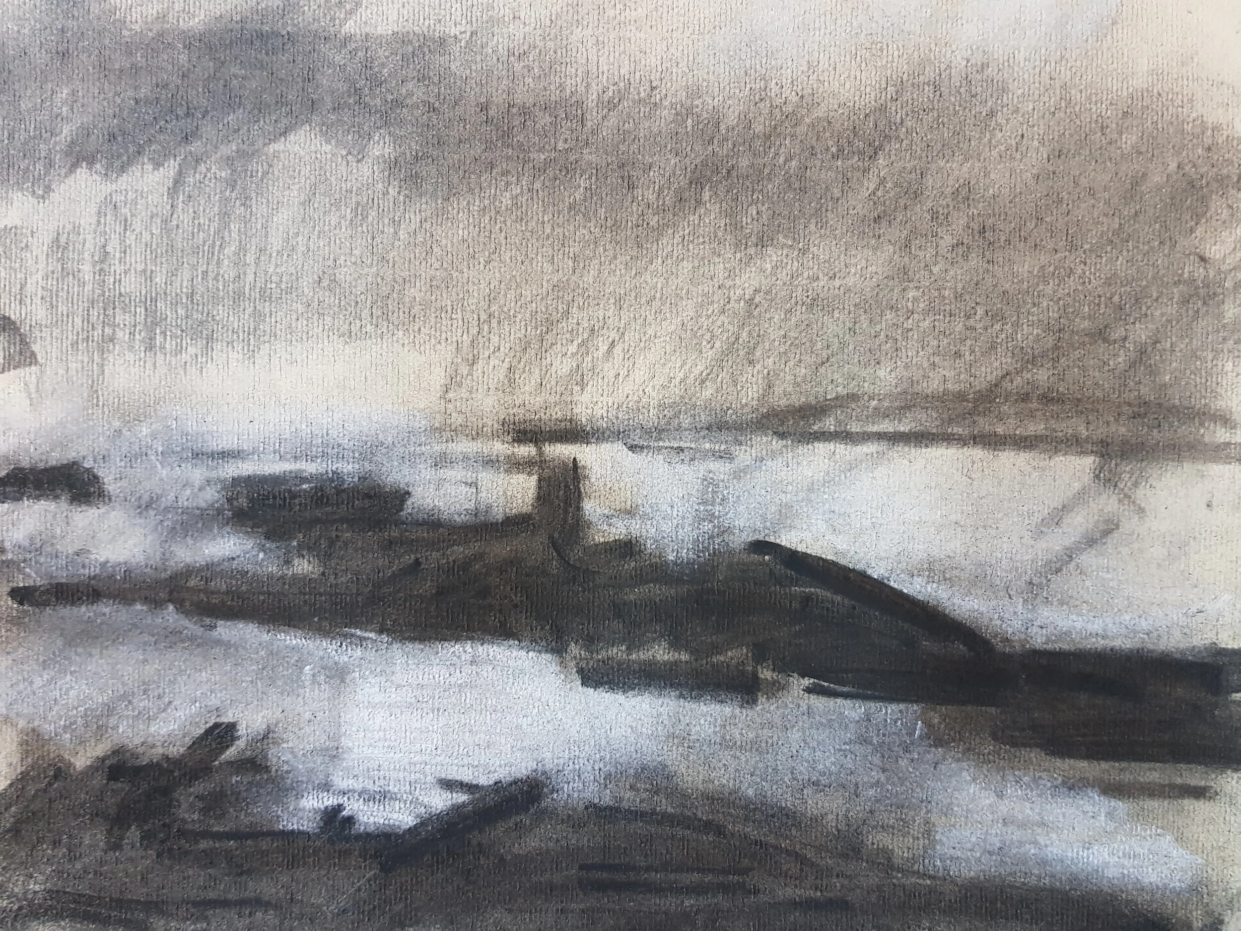23.TowardsAnnetfromStAgnes,Moonlight,Isles of Scilly.charcoalandwhitechalkonpaper23x30cm.jpg