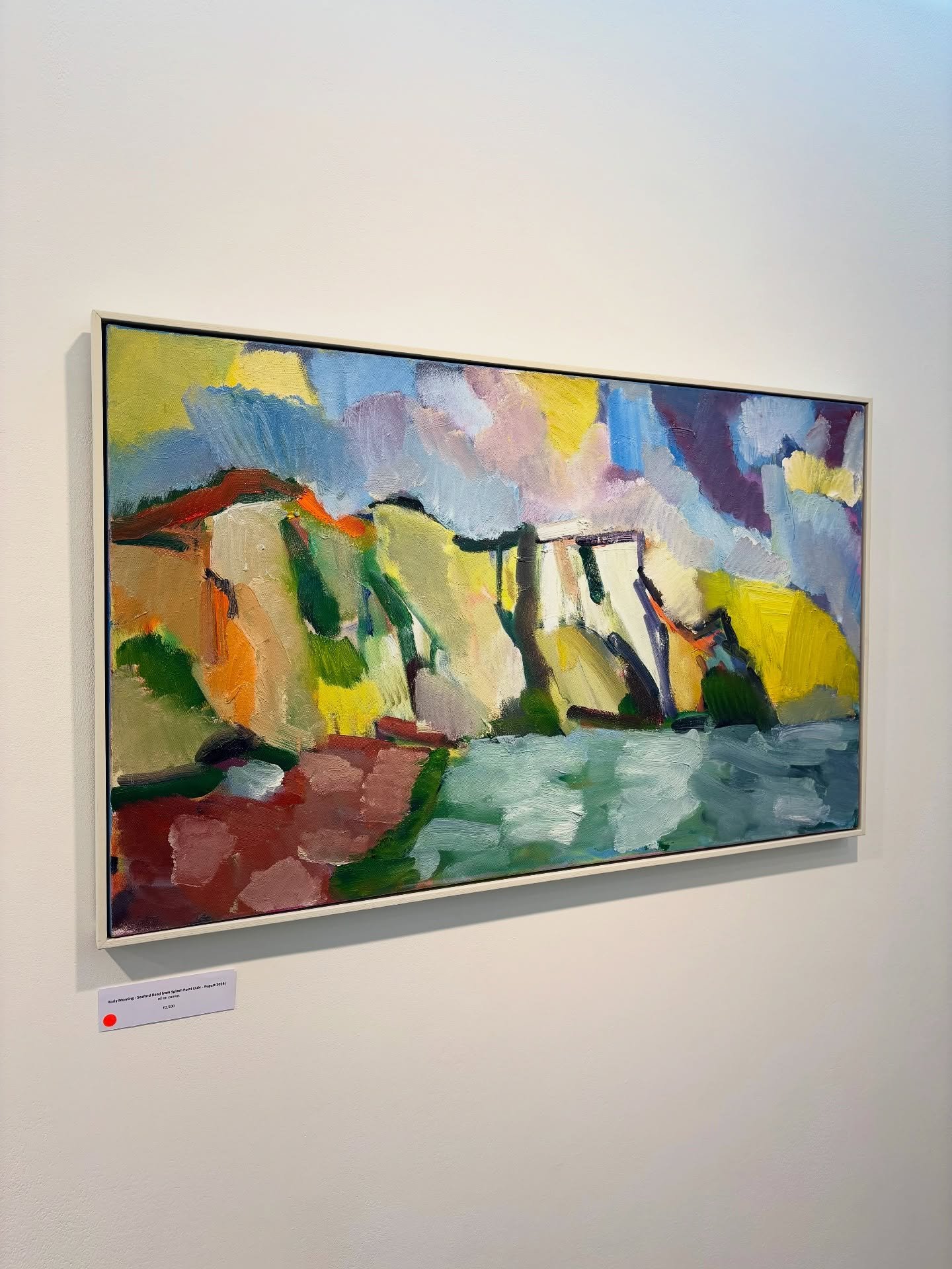 &ldquo;I have delighted in painting Seaford Head outdoors in the early mornings. There is a moment when the sun rises or turns a corner and ignites the sky and sea.
I have painted and drawn this subject many times before, but each session demands a f
