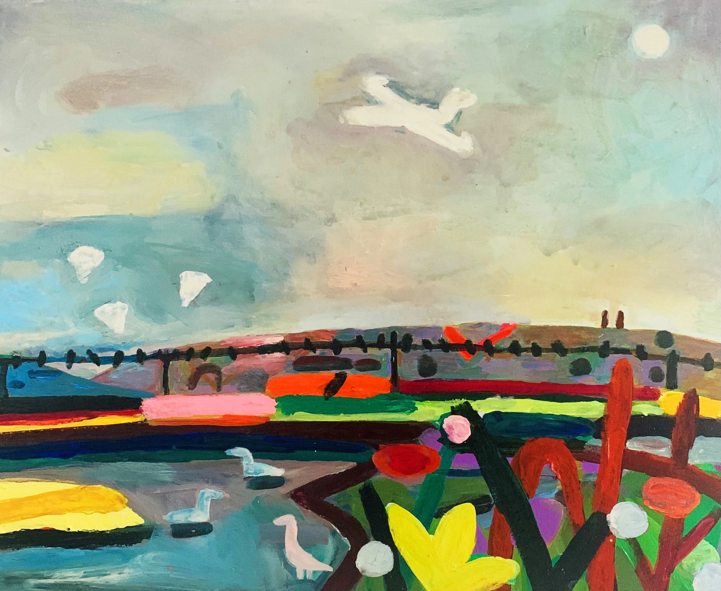 Late Summer, Lewes Nature Reserve | 41 x 50cm