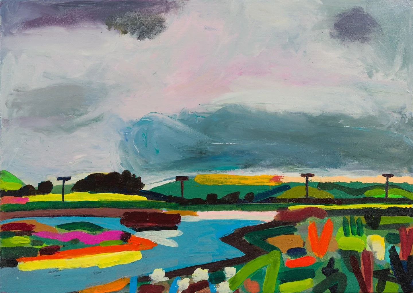 🏞️ Landscapes local, not so local, and reimagined in Hello Colour: New Paintings by @jolambart - a solo show for @artwavefestival! 

📆 6-21 September, at weekends or by appointment during the week.
📍 The Studio, Lewes - DM Natasha for the address 