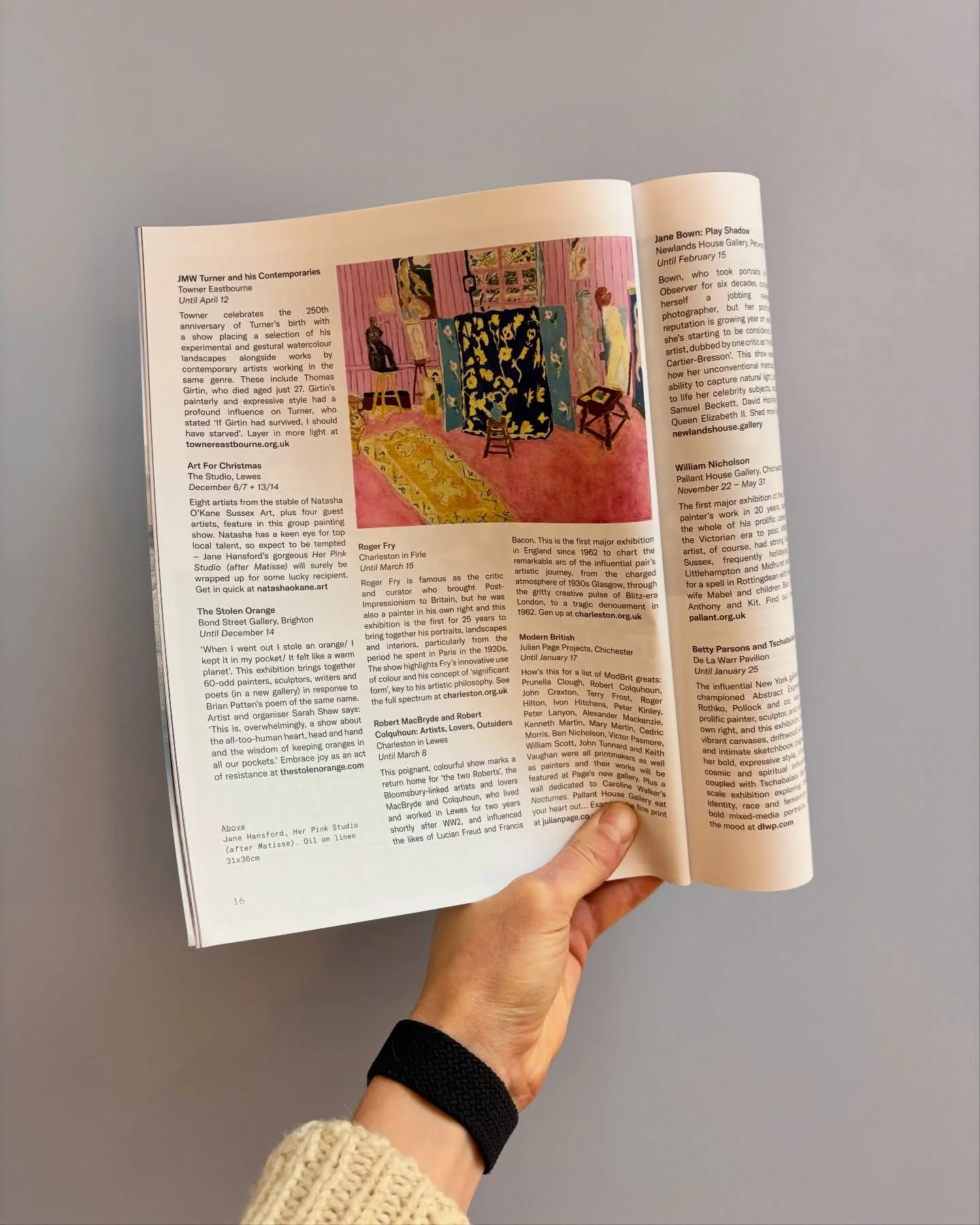 Her Pink Studio (after Matisse) by @janehansfordartist from our Art for Christmas exhibition - featured in the new winter issue of @therosamag! 💖 Get your copy now, with its gorgeous @keith.a.pettit cover 🌳

This painting is currently available, pl
