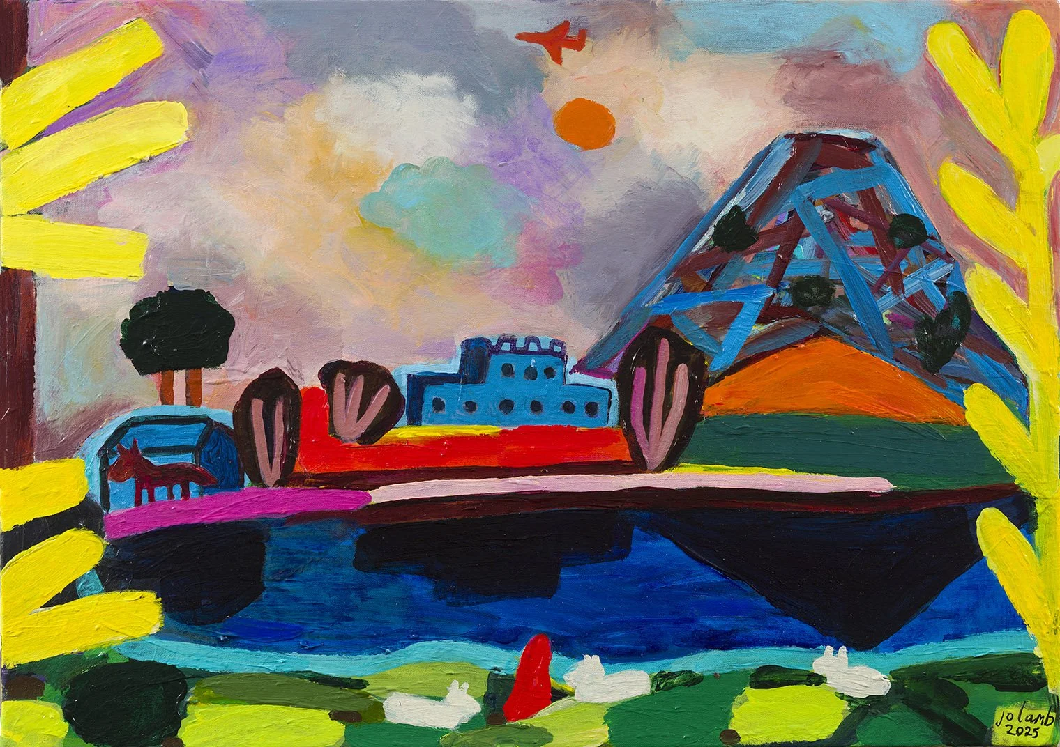 JoLamb_Calm Poussin Landscape_60x42cm_acrylic on canvas.jpg