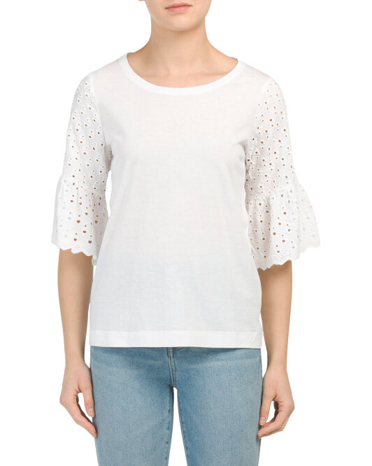 Top With Eyelet Sleeves
