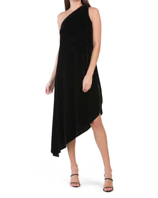 LAUNDRY BY SHELLI SEGAL One Shoulder Asymmetrical Hem Dress