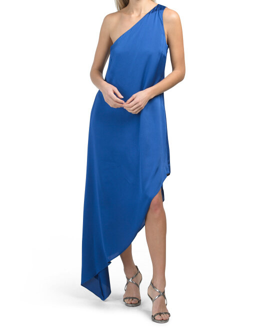 LAUNDRY BY SHELLI SEGAL One Shoulder Asymmetrical Hem Dress