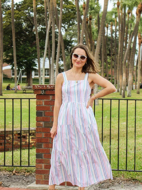 Tiered maxi dress in cotton poplin Blooming Magnolias Blog