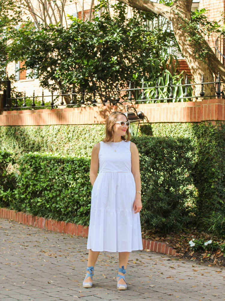 J.Crew Factory white tiered dress
