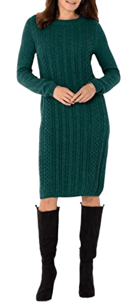Cable knit sweater dress-2