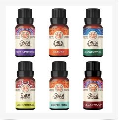 GuruNanda 100% Pure Essential Oils - Aromatherapy Single Notes - Set Of 6