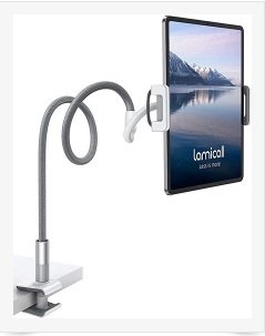 Gooseneck Tablet Holder, Lamicall Tablet Stand: Flexible Arm Clip Tablet Mount Compatible with iPad, iphone