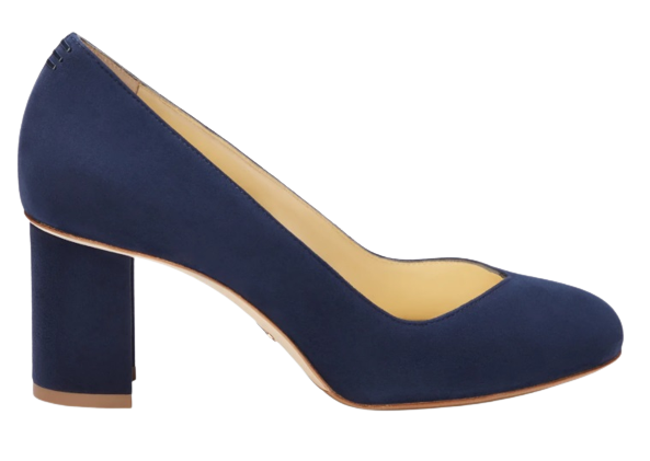 Sarah Flint Perfect Round Toe Pump 70 in Navy suede