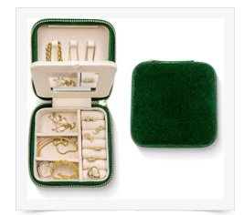 Plush Velvet Travel Jewelry Box Organizer | Travel Jewelry Case, Jewelry Travel Organizer