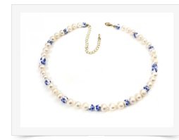 Chinoiserie and pearls Choker Necklace