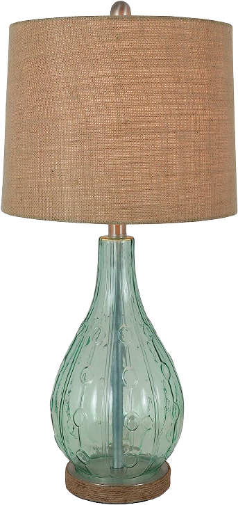 Embossed glass table lamp