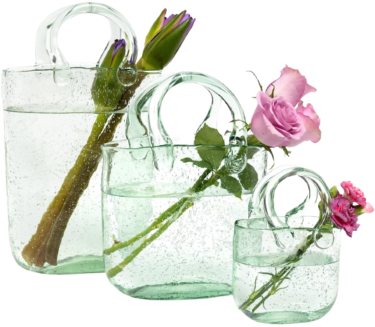 glass basket vase