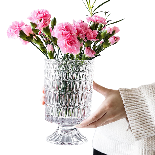 embossed glass vase