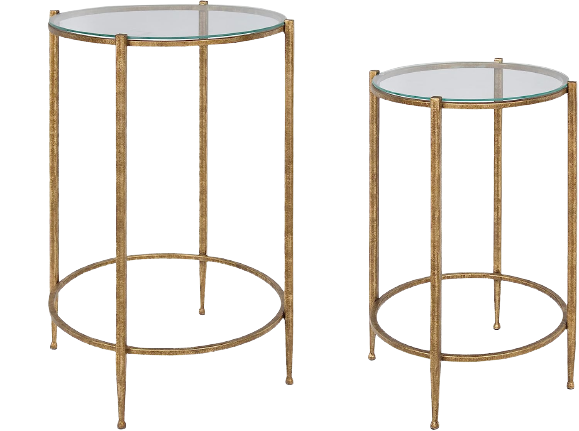 metal and glass nesting tables