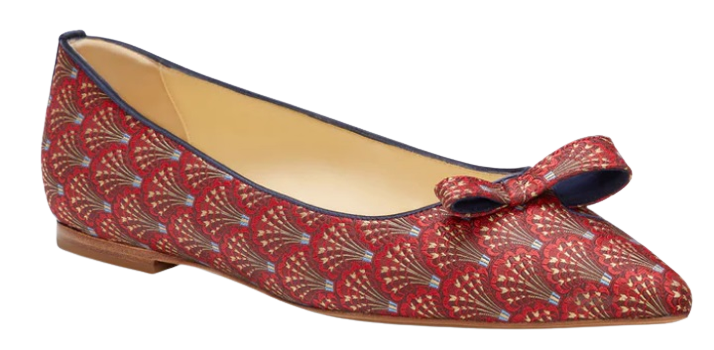 Sarah Flint Natalie flats in Red Vienna Jacquard