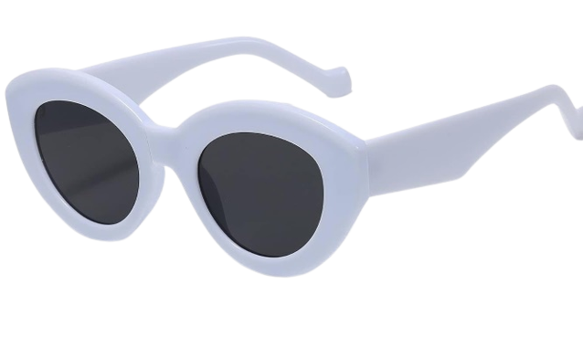 white oversized cateye sunglasses