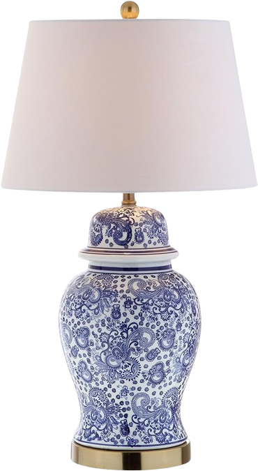 Blue and white table lamp