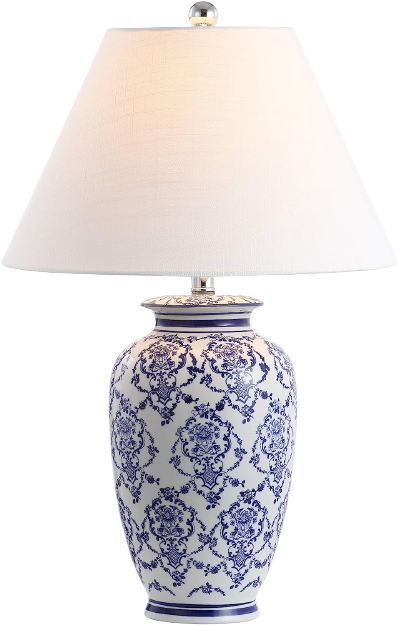 Blue and white table lamp