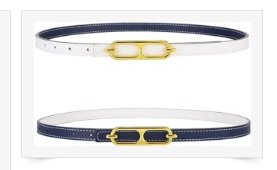 Double sided belt -white/navy