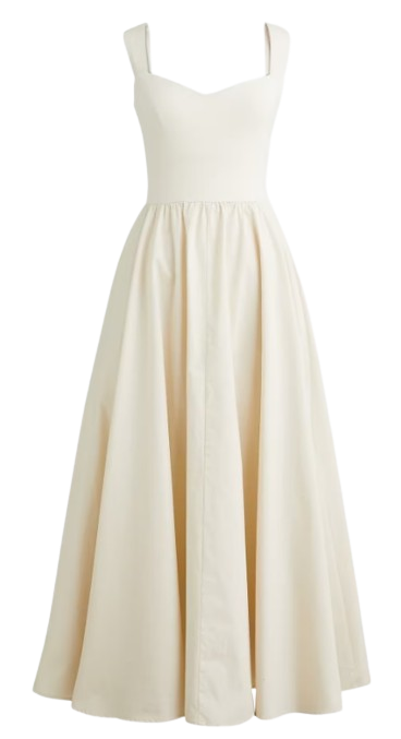 Sweetheart tank dress with poplin skirt