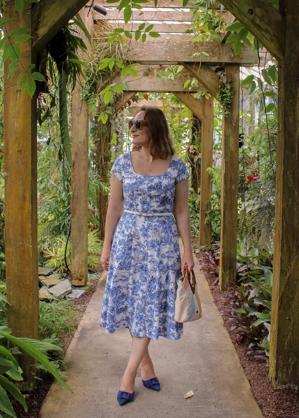 chinoiserie midi dress Scalloped Block Print Midi Dress | Dresses