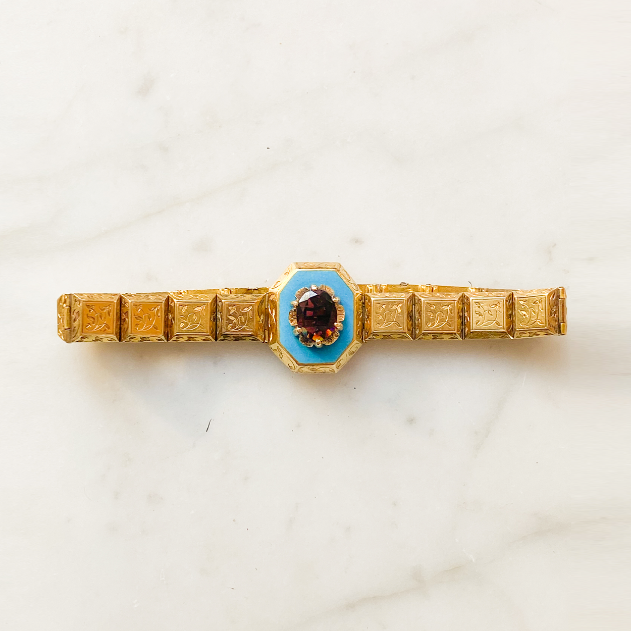 Antique Date 1895 Hessonite Garnet and Rose-cut Diamond Bangle Bracele –  Fetheray