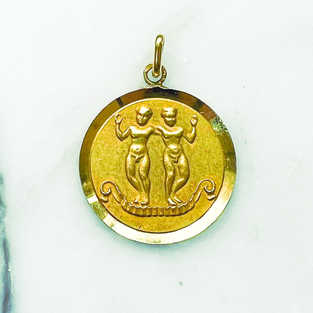 Vintage 18 karat Gold Gemini Pendant — Monk Estate