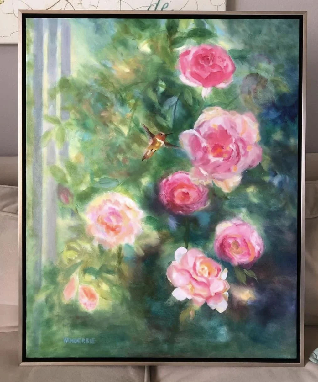 Pink Rose Trellis | 24 x 30" | Sold