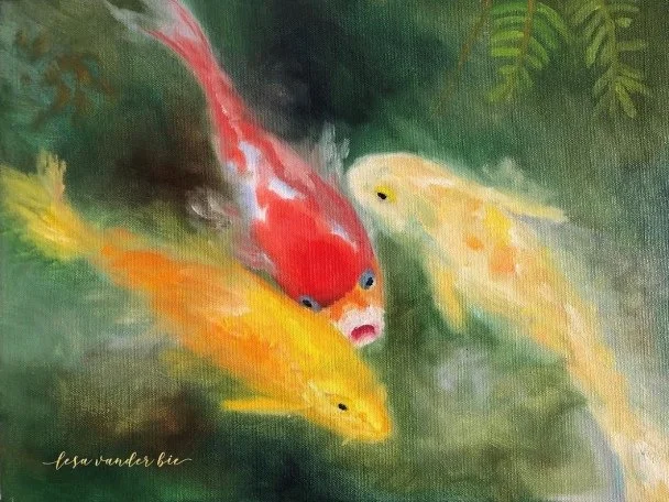 Koi Pond - 12x16" - $450 - Sold