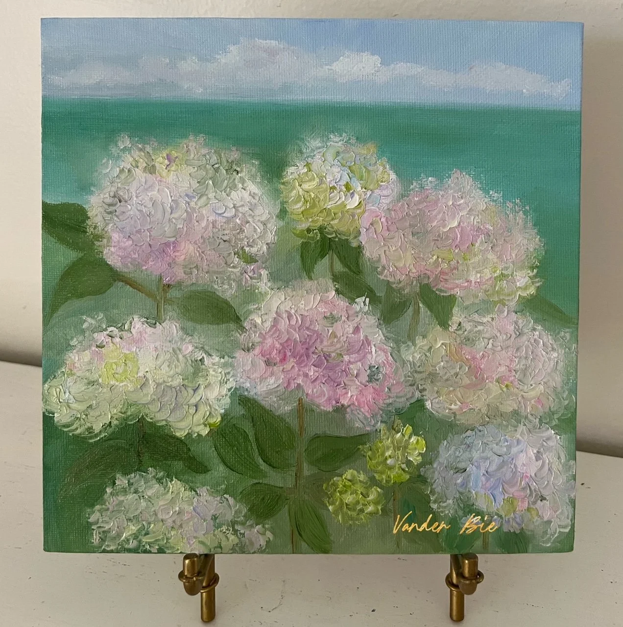 Sundrenched Hydrangea | 8 x 8" | Linen panel